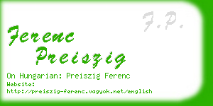 ferenc preiszig business card